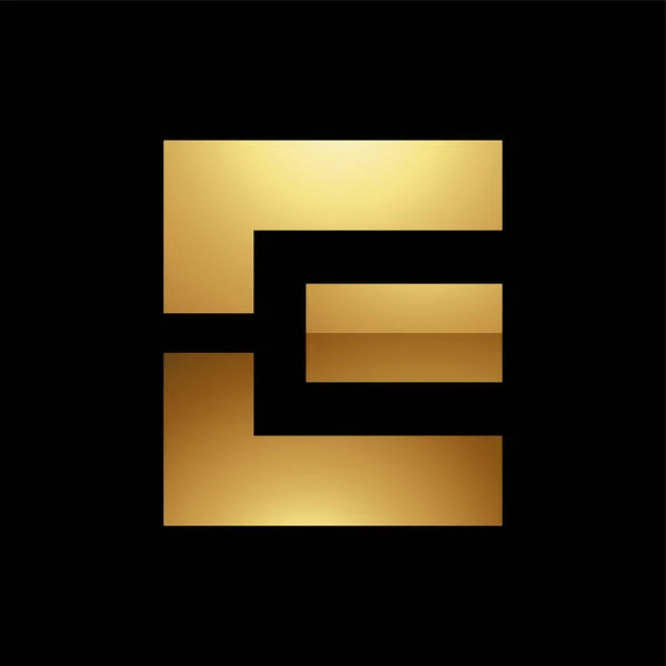 黑色背景上的金色字母E符号 图标1 — 图库矢量图片