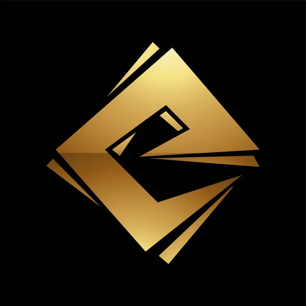 Golden Letter Symbol Black Background Icon — стоковий вектор