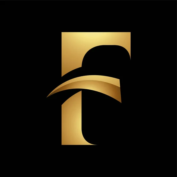 黑色背景上的金色字母F符号 图标9 — 图库矢量图片