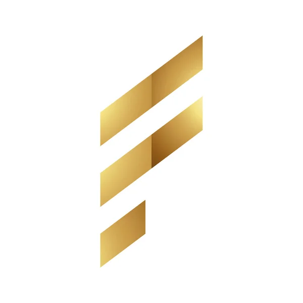 ホワイトの背景に金色の文字F記号 アイコン1 — ストックベクタ