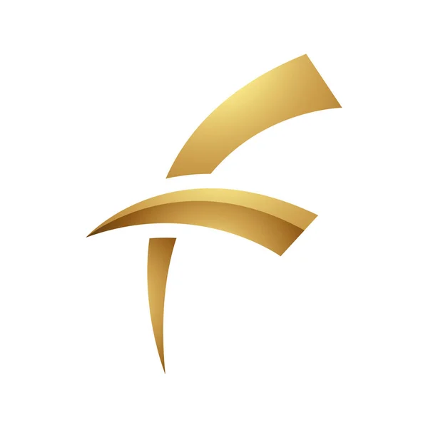 ホワイトの背景に金色の文字F記号 アイコン8 — ストックベクタ