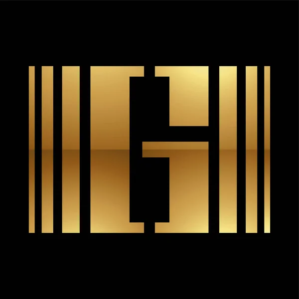 Scrisoare Aur Symbol Fundal Negru Icon — Vector de stoc
