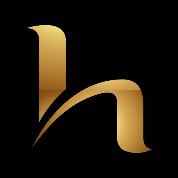黒の背景に金色の文字Hの記号 アイコン4 — ストックベクタ