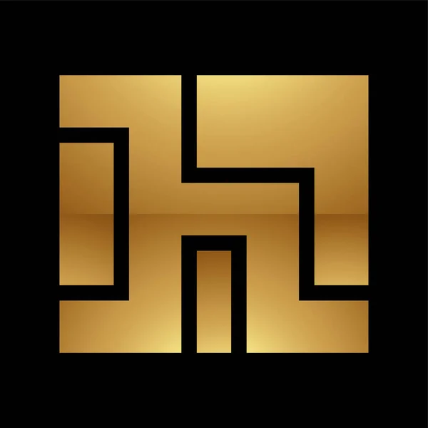 黑色背景上的金色字母H符号 图标5 — 图库矢量图片