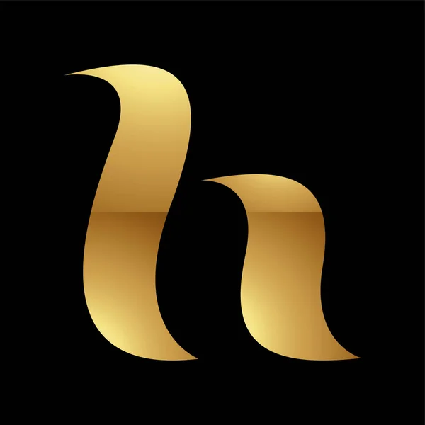 黑色背景上的金色字母H符号 图标6 — 图库矢量图片
