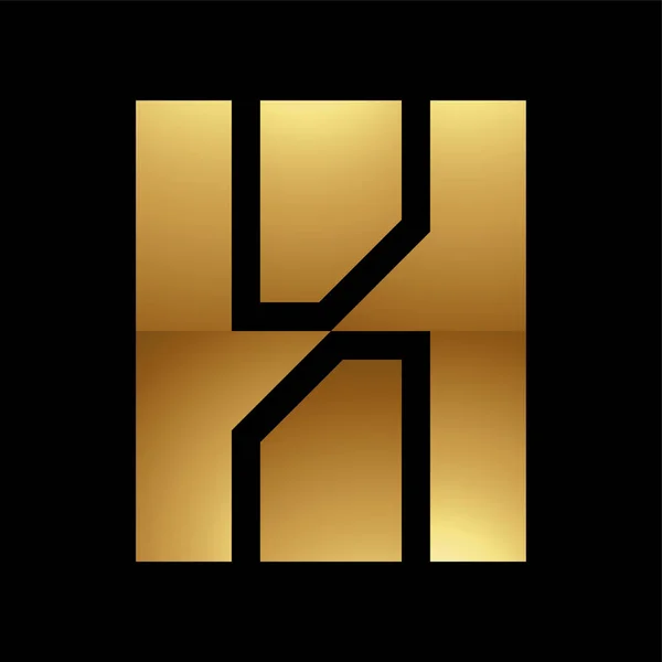 黑色背景上的金色字母H符号 图标7 — 图库矢量图片