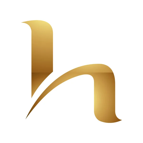 ホワイトの背景に金色の文字Hの記号 アイコン4 — ストックベクタ