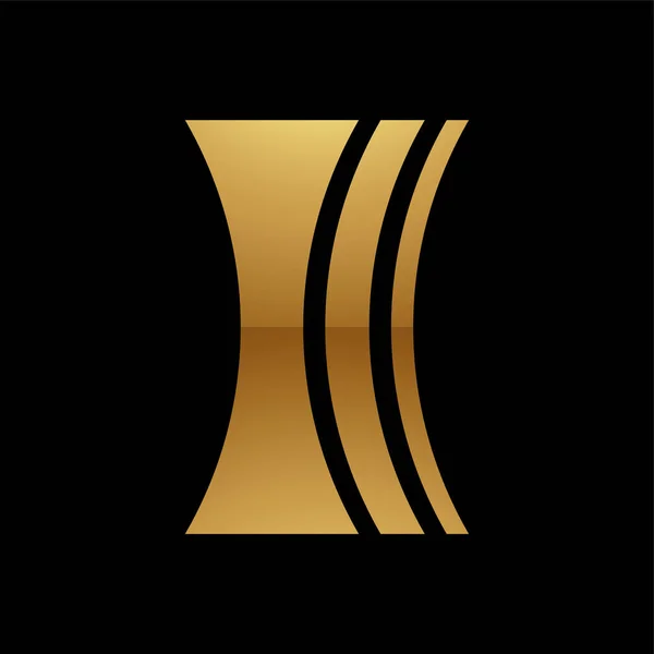 Scrisoarea Aur Simbolul Fundal Negru Icon — Vector de stoc