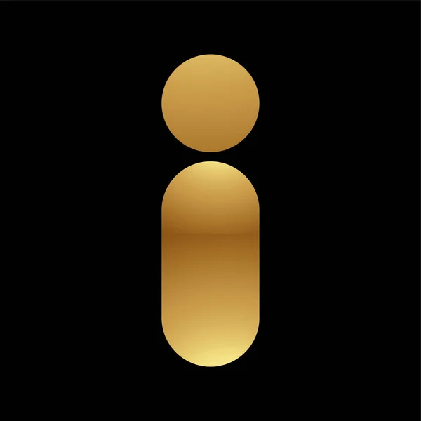 Zlaté Písmeno Symbol Černém Pozadí Ikona — Stockový vektor