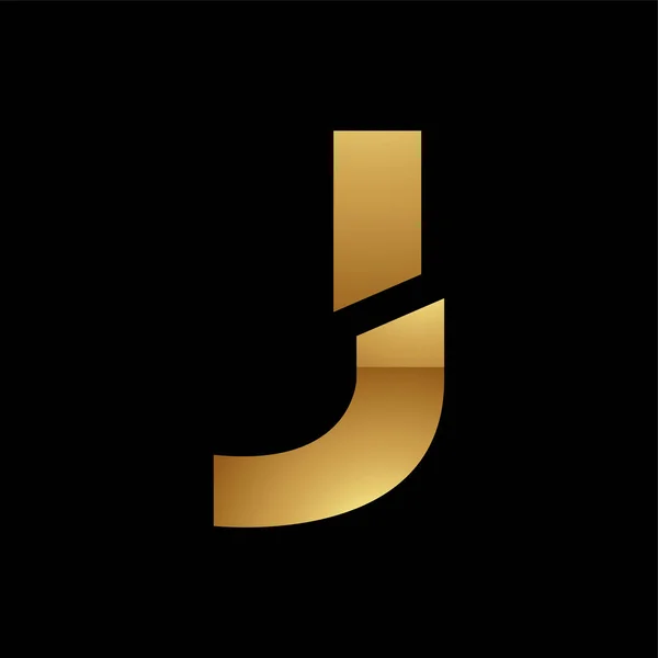 黑色背景上的金字母J符号 图标3 — 图库矢量图片