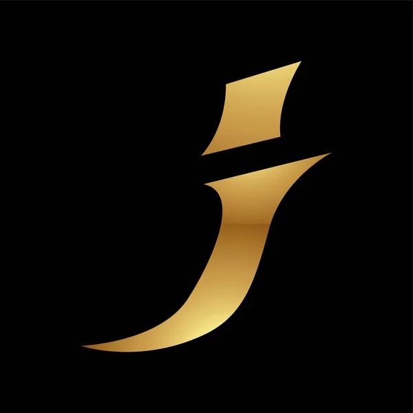 黑色背景上的金字母J符号 图标9 — 图库矢量图片