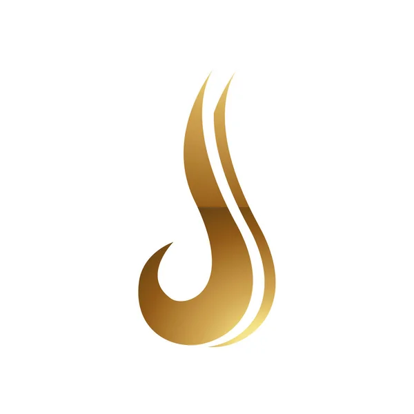 Scrisoarea Aur Simbol Fundal Alb Icon — Vector de stoc