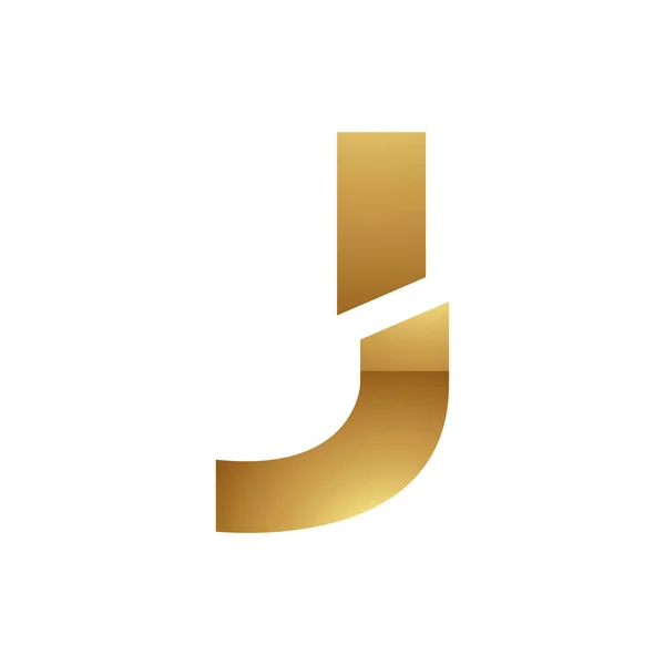 Gouden Letter Symbool Een Witte Achtergrond Ikoon — Stockvector