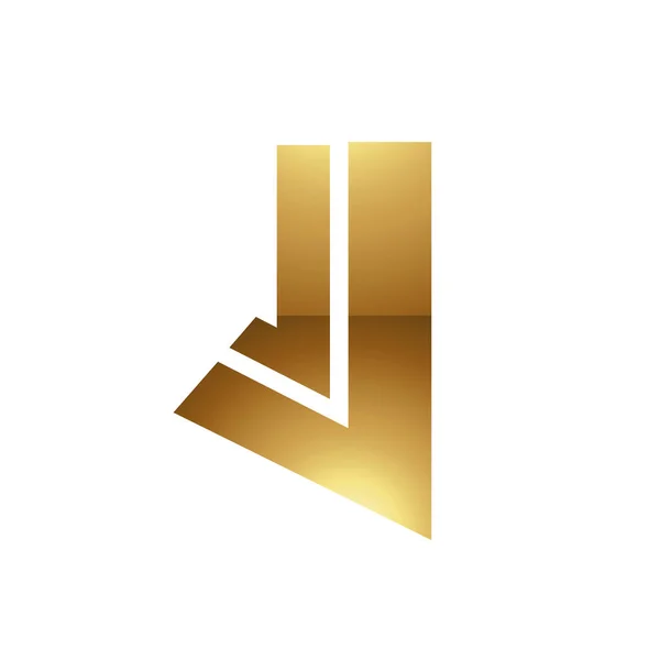 ホワイトを基調としたゴールデンレターJシンボル Icon — ストックベクタ
