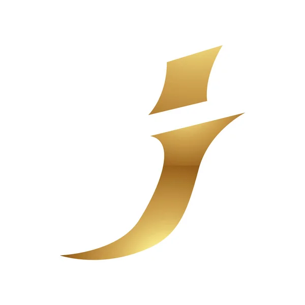 Lettera Oro Simbolo Sfondo Bianco Icona — Vettoriale Stock
