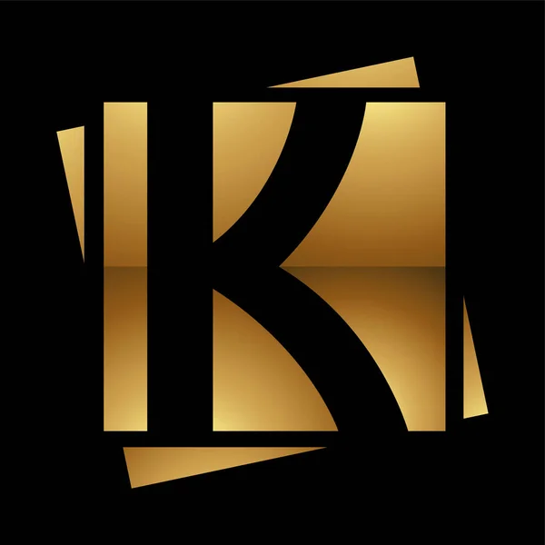 黒の背景に金色の文字K記号 アイコン5 — ストックベクタ