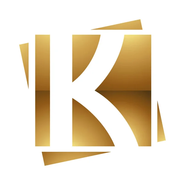 ホワイトの背景に金色の文字K記号 アイコン5 — ストックベクタ
