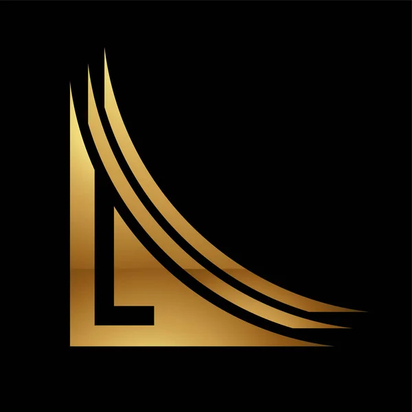 Lettre Symbole Sur Fond Noir Icône — Image vectorielle