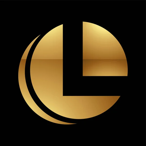 Golden Letter Symbool Een Zwarte Achtergrond Ikoon — Stockvector
