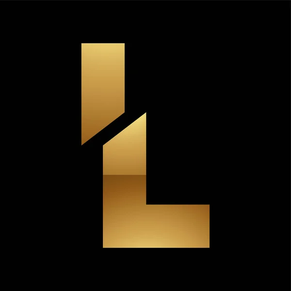 黑色背景上的金色字母L符号 图标4 — 图库矢量图片
