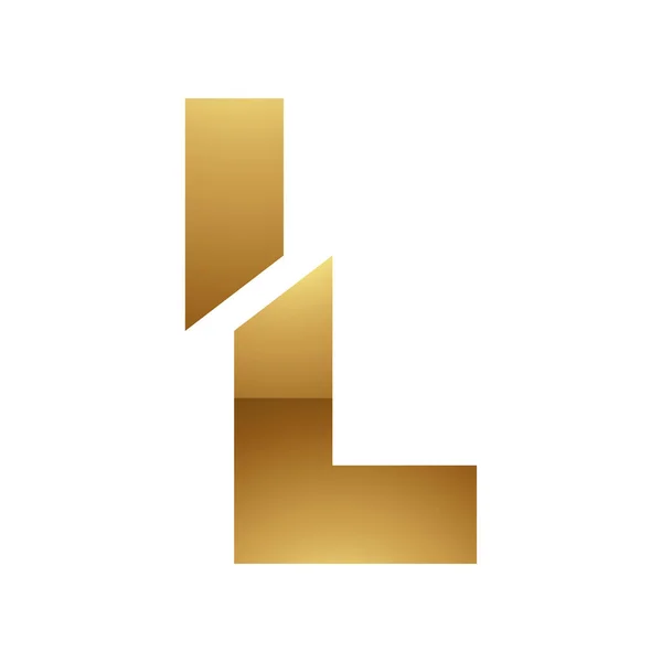 白色背景上的金色字母L符号 图标4 — 图库矢量图片