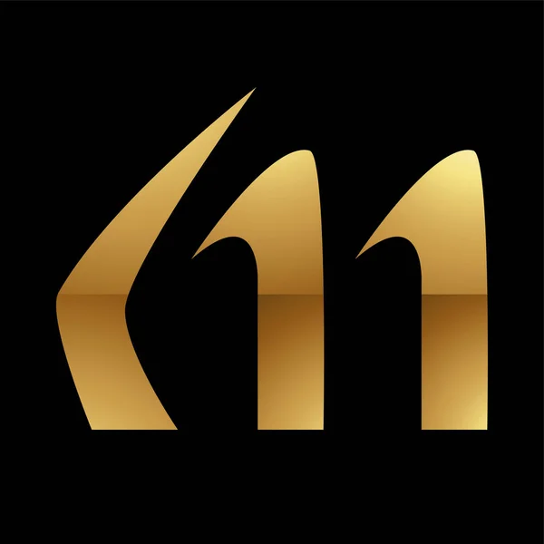 黑色背景上的金色字母M符号 图标6 — 图库矢量图片