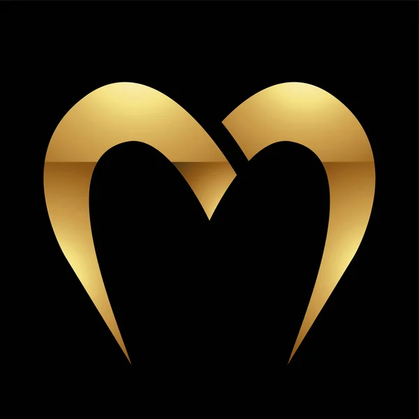 Символ Золотое Письмо Черном Фоне Икона — стоковый вектор