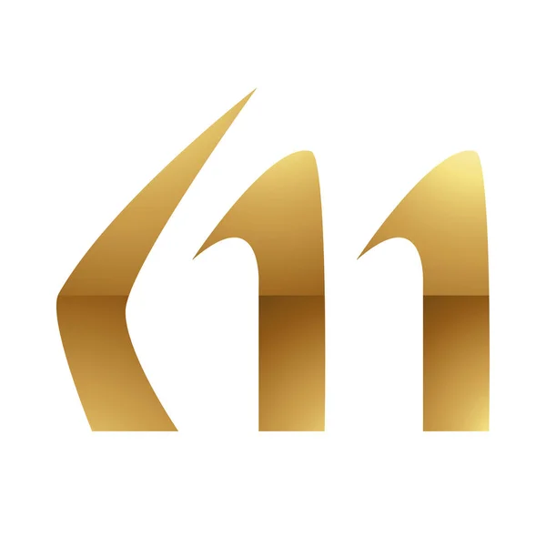 白色背景上的金色字母M符号 图标6 — 图库矢量图片