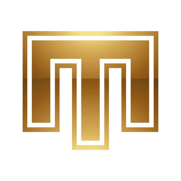 ホワイトの背景に金色の文字M記号 アイコン8 — ストックベクタ