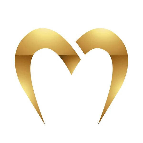 Golden Letter Symbol White Background Icon — стоковий вектор