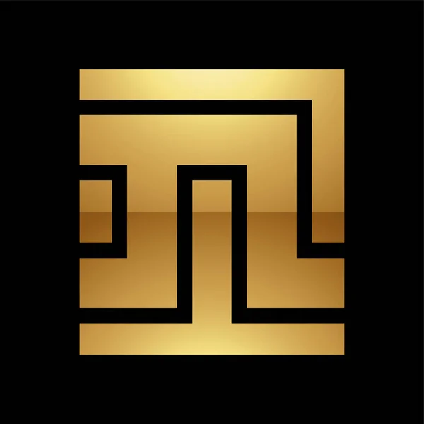 Golden Letter Symbol Svart Bakgrunn Icon – stockvektor