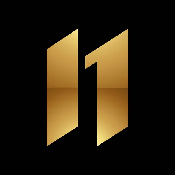 黒の背景に金色の文字N記号 アイコン3 — ストックベクタ