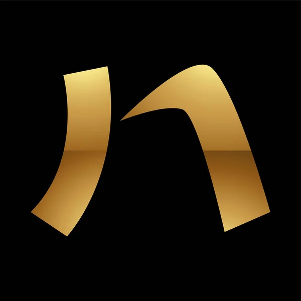 Goldener Buchstabe Symbol Auf Schwarzem Hintergrund Icon — Stockvektor
