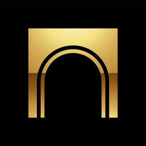 Zlaté Písmeno Symbol Černém Pozadí Ikona — Stockový vektor