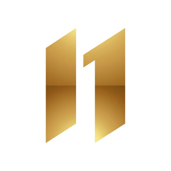 Zlaté Písmeno Symbol Bílém Pozadí Ikona — Stockový vektor