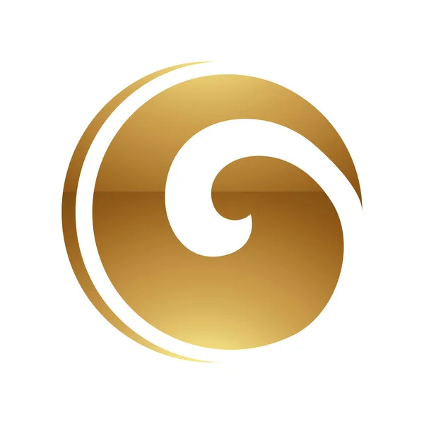 Gyllene Bokstaven Symbol Vit Bakgrund Ikon — Stock vektor