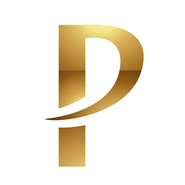 Golden Letter Symbol White Background Icon — Stock Vector