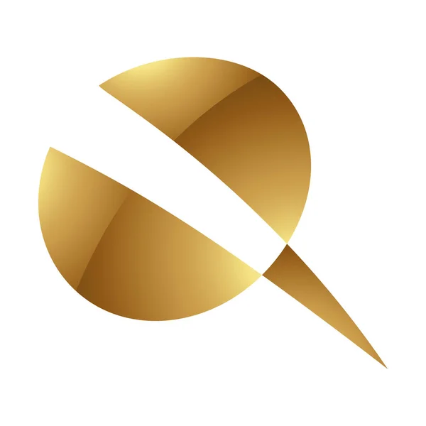 Symbol Złotej Litery Białym Tle Ikona — Wektor stockowy