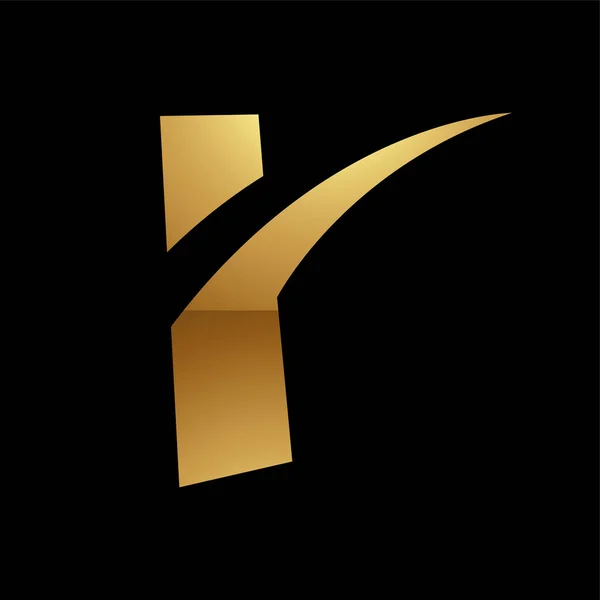 Goldener Buchstabe Symbol Auf Schwarzem Hintergrund Icon — Stockvektor