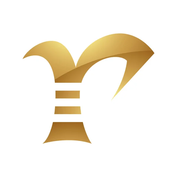 Kultainen Kirjain Symbol Valkoisella Taustalla Kuvake — vektorikuva