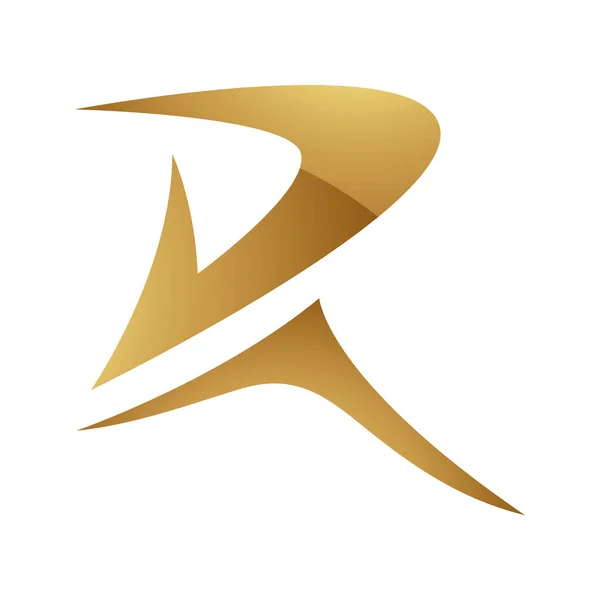 ホワイトの背景に金色の文字Rのシンボル アイコン8 — ストックベクタ
