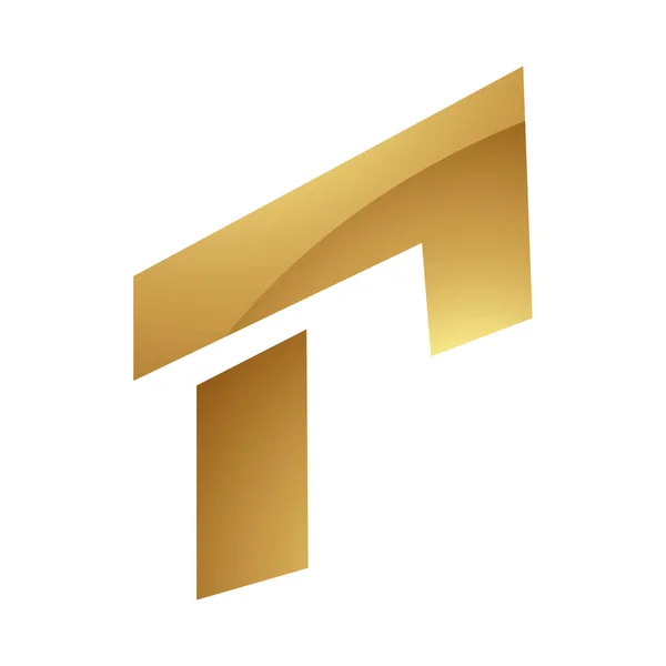 Golden Letter Symbool Een Witte Achtergrond Pictogram — Stockvector