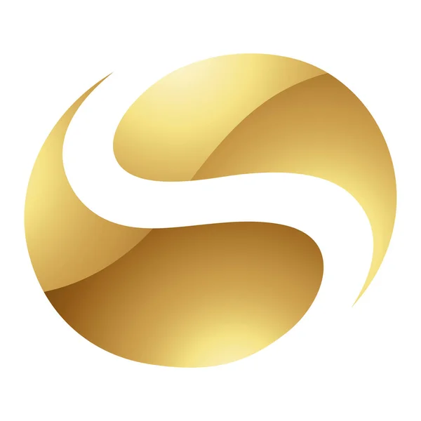 ホワイトの背景に黄金の文字Sシンボル アイコン5 — ストックベクタ