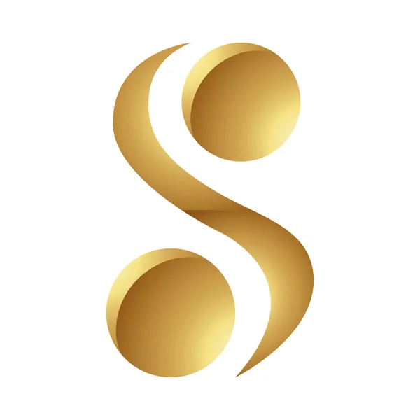 ホワイトの背景に黄金の文字Sシンボル アイコン6 — ストックベクタ