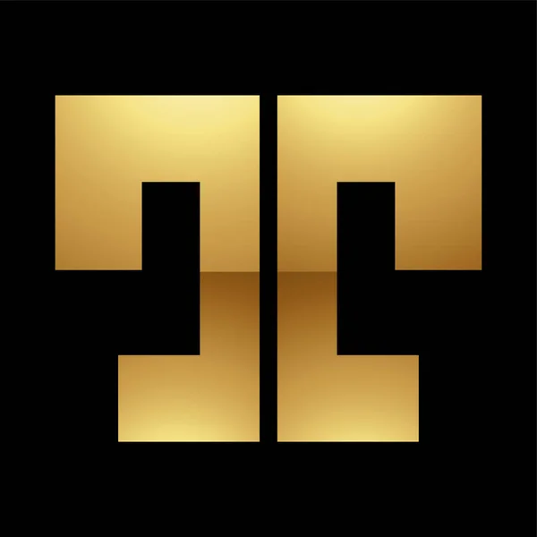 Arany Betű Szimbólum Egy Fekete Háttér Ikon — Stock Vector
