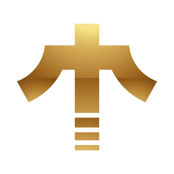 Golden Letter Symbol Hvid Baggrund Ikon – Stock-vektor