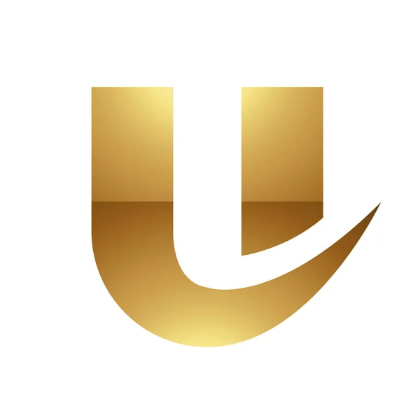 ホワイトの背景に金色の文字U記号 アイコン7 — ストックベクタ