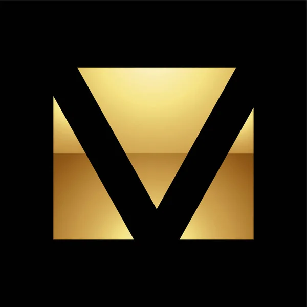 Χρυσό Γράμμα Σύμβολο Μαύρο Φόντο Εικόνα — Διανυσματικό Αρχείο