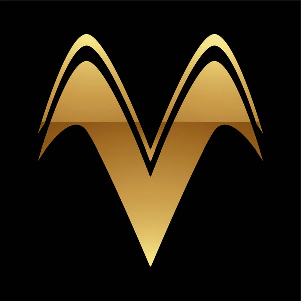 黒の背景に金色の文字Vのシンボル アイコン7 — ストックベクタ
