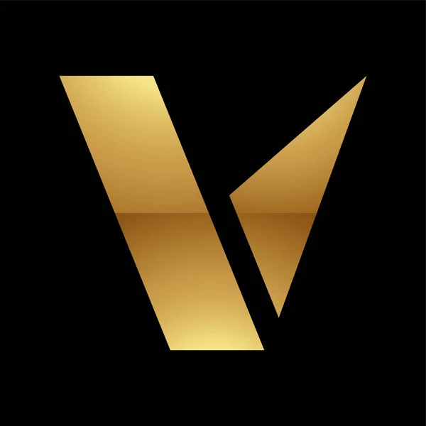 黒の背景に金色の文字Vのシンボル アイコン9 — ストックベクタ